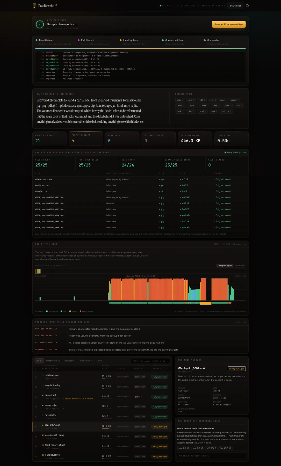 FlashForensics AI interface, screen 5