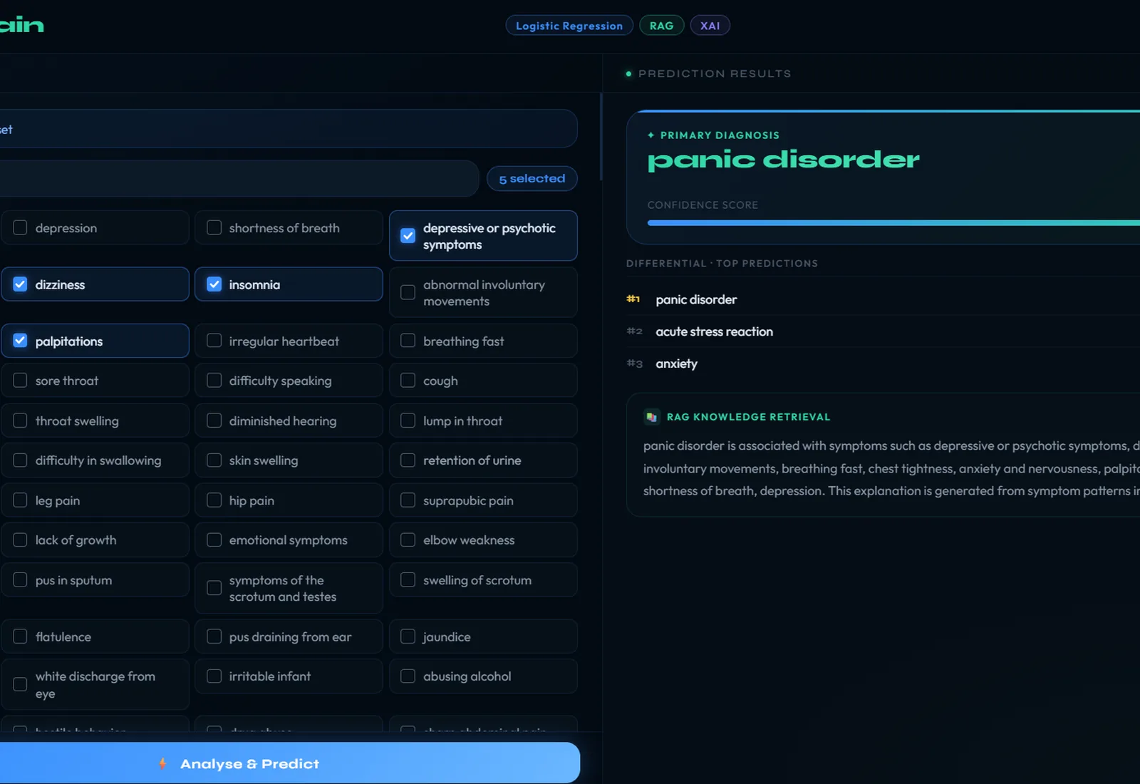 MediXplain interface